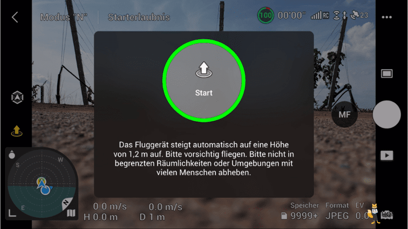 Die DJI Mini 3 Pro wird über die DJI Fly App gestartet